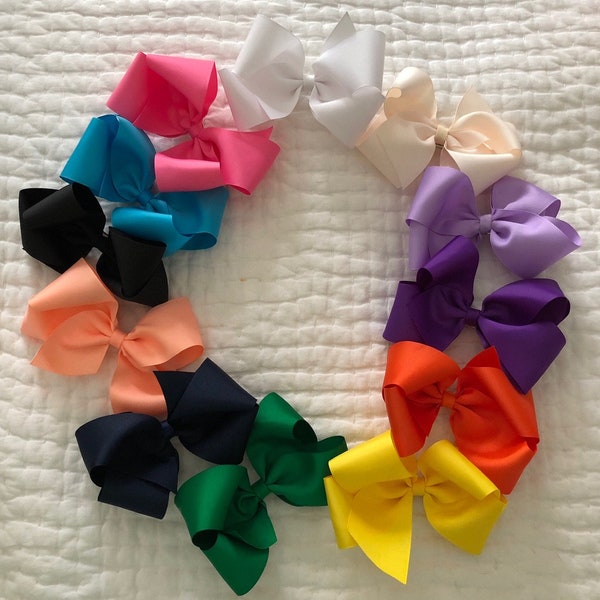 Classic Boutique Hair Bow in all Colors Four- Inch and Five-Inch Boutique Bows All Occasion Hair Bows Classic Boutique Bows Every Day Bows