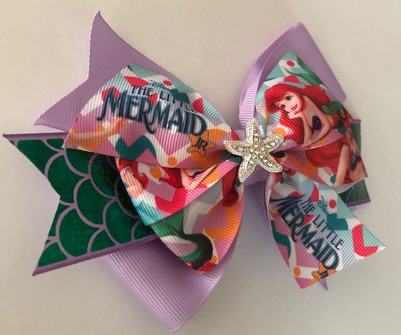 Little Mermaid Hair Bow Ariel Hair Bow Sparkly Ariel Bow Etsy