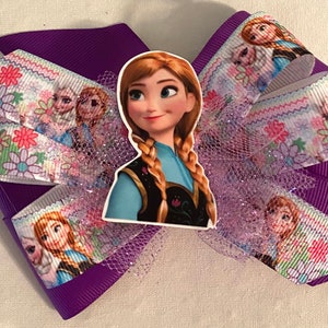 Ana Hair Bow Elsa and Ana Bow Purple Ana Bow Disney Princess Bow Frozen Bow