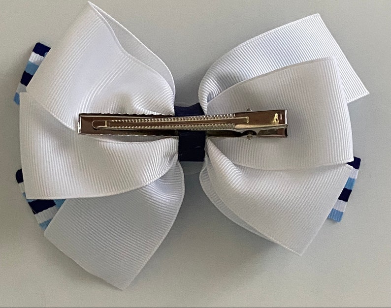 UNC Hair Bow, UNC Bow, Bow with UNC Logo, Carolina Hair Bow, Carolina Blue Bow, Blue and White Bow, Carolina Bow, Tar Heels Bow image 4