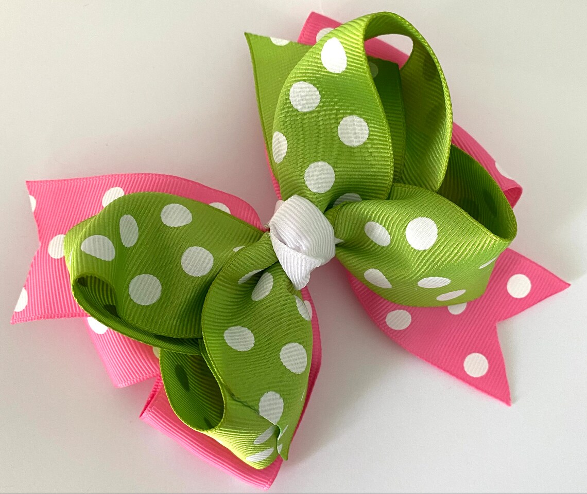 CG Mixer Bow in Green/Pink by Collared Greens