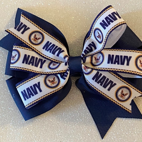 US Navy Hair Bow Navy Hair Bow United States Navy Hair Bow Military Hair Bows Military Bows