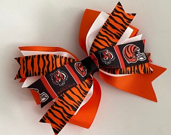 Cincinnati Bengals Bow Bengals Bow Orange Tiger Bow Tiger Print Bow Orange and Black Bow Orange and Black Bengals Bow