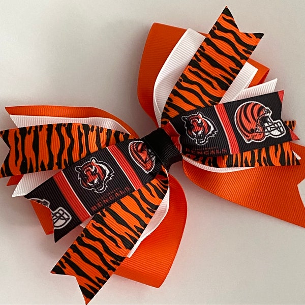 Cincinnati Bengals Bow Bengals Bow Orange Tiger Bow Tiger Print Bow Orange and Black Bow Orange and Black Bengals Bow