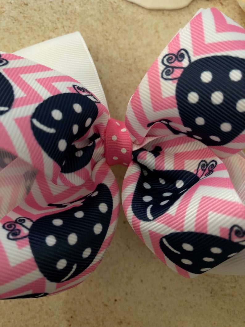 Preppy Summer Bow Navy and Pink Whale Bow Pink and White Whale Bow Nautical Hair Bow Beachy Bow Pink Chevron and Navy Whale Bow