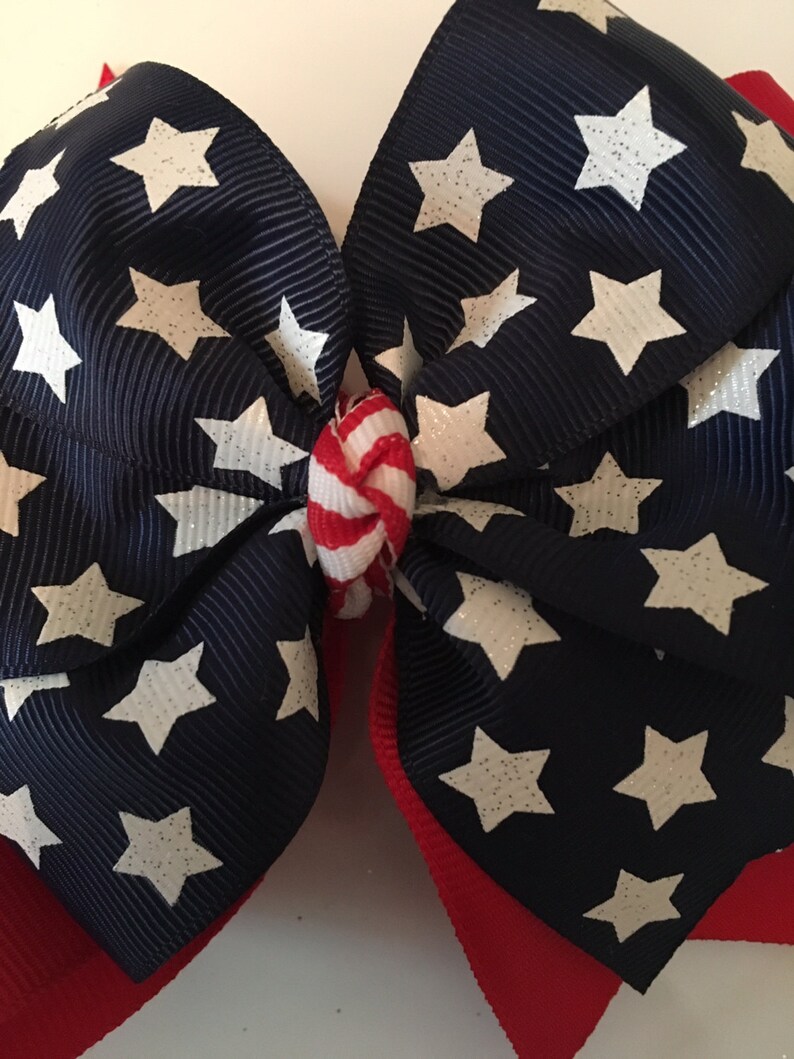Fourth of July Hair Bow July 4th Hair Bow Patriotic Hair Etsy