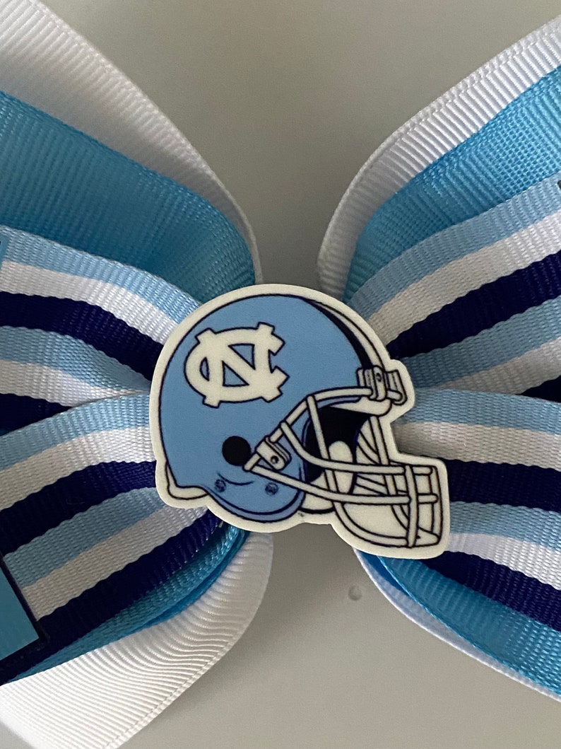 UNC Hair Bow, UNC Bow, Bow with UNC Logo, Carolina Hair Bow, Carolina Blue Bow, Blue and White Bow, Carolina Bow, Tar Heels Bow image 5