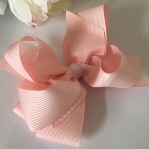 You Choose the Color Classic Hair Bow Double Stacked Pink Bow Pastel Pink Pink Boutique Bow in Many Colors