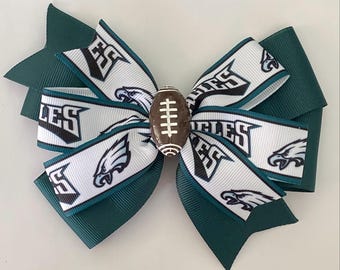 Philadelphia Eagles Hair Bow Eagles Hair Bow Football Team Bow Eagles Bow Super Bowl Bow