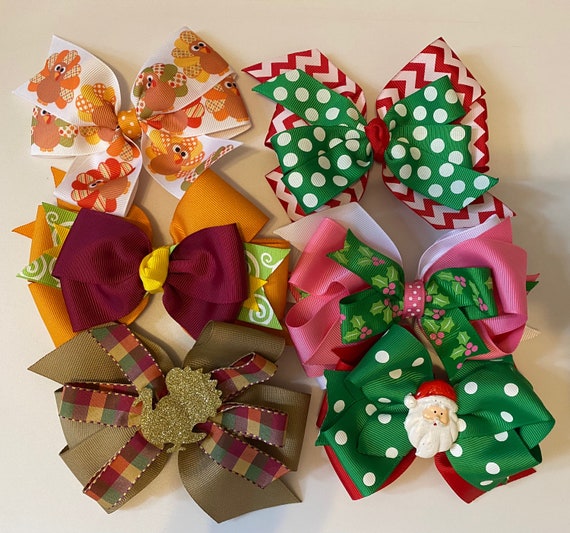 Discounted Bow Bundle Five Inch Bow Bundle Fall and Winter Bow