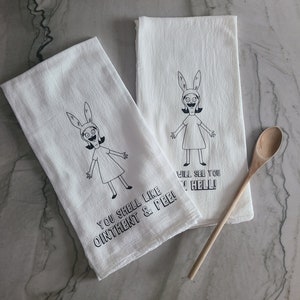 Louise Belcher | Bob's Burgers Flour Sack Towel | Tea Towel | Funny Kitchen Towel | Bob's Burgers | Kitchen Decor