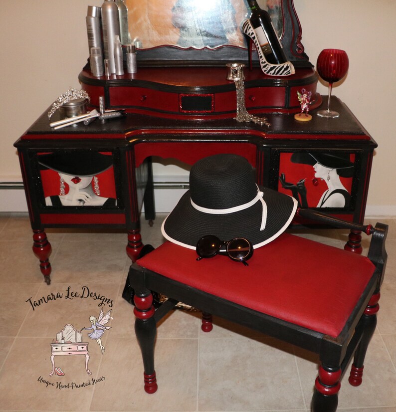 Vintage Vanity Set Hollywood Glam/custom Etsy