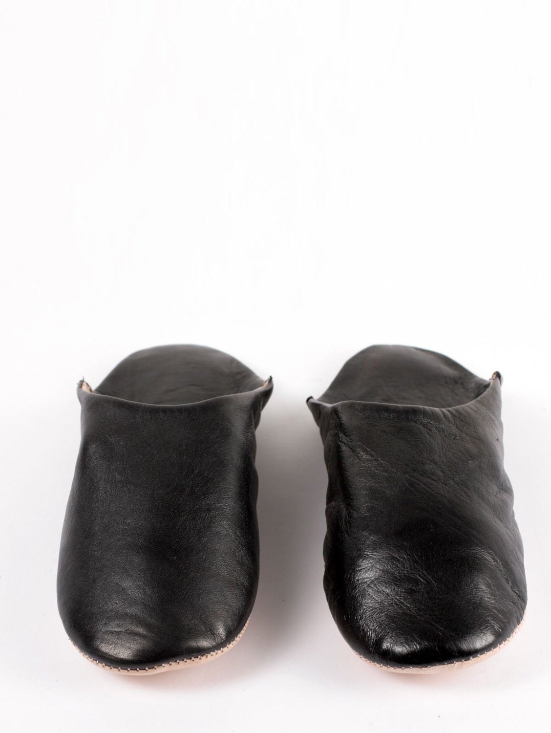 Women's Black Leather Slippers Traditional Moroccan Etsy