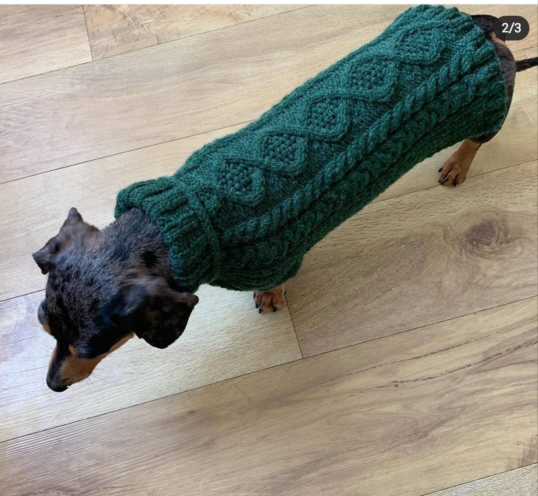 Handmade Aran Dachshund Jumper New Zealand
