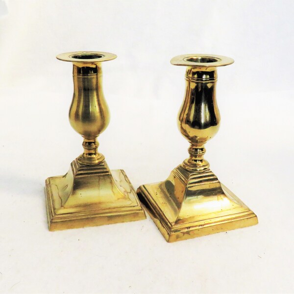 3 Brass Candlesticks Etsy