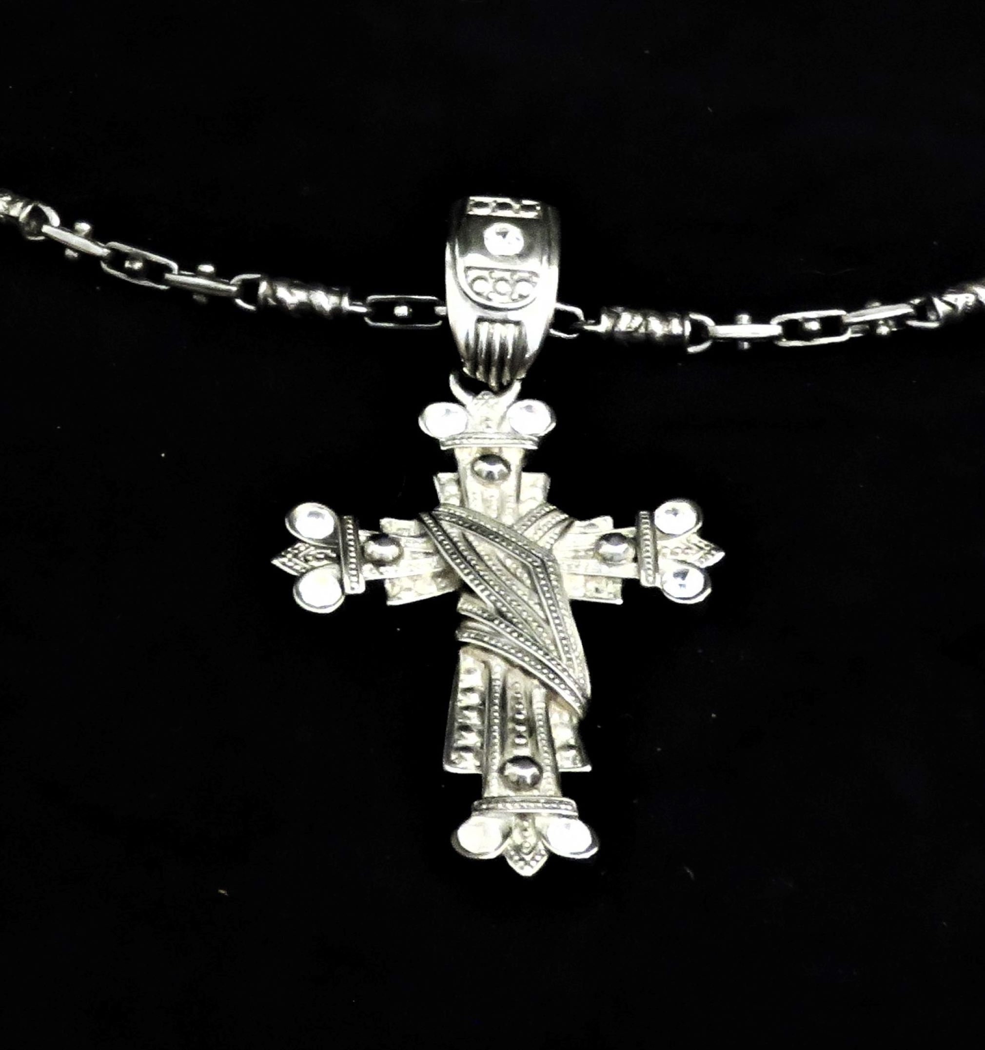 Incredible Ornate Silver Cross Necklace LARGE and Heavy Cross