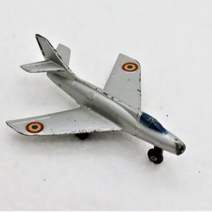 Dinky Toys Model 60A Meccano Dassault Mystere IV A Made in France Collectible Die Cast Airplane made in 1957 Without Box in Good Condition