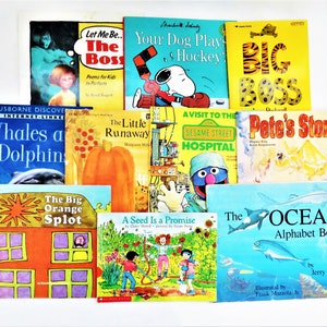 STORY / PICTURE Books for Children Set of 10 Bedtime Story Books Sesame Street Pete&#39;s Story A Seed is a Promise Ocean Alphabet Book and More