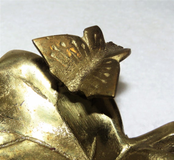 Vintage Solid Brass Trinket Dish, Leaf and Butter… - image 3