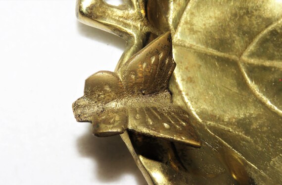 Vintage Solid Brass Trinket Dish, Leaf and Butter… - image 8