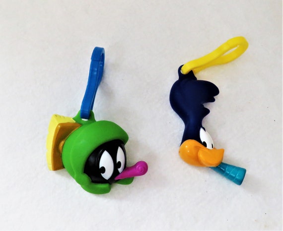 PAIR of Loony Toons Backpack Clips Marvin the Martian and