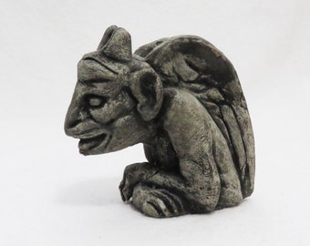 GARGOYLE Statue Made of Heavy Resin Casting Winged Gargoyle Approximately 6x6x4 Inches Square Gargoyle Collector, Quirky Office Decor