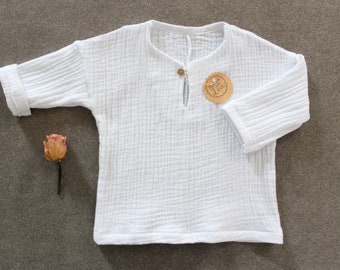 Long sleeve baby muslin shirt