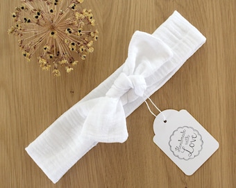 Hairband baby white muslin