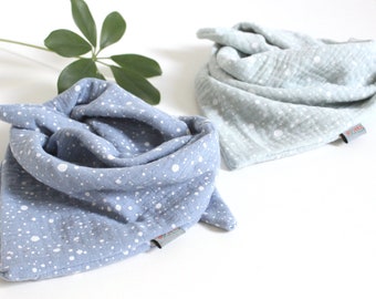 Muslin cloth baby with dots mint green light blue