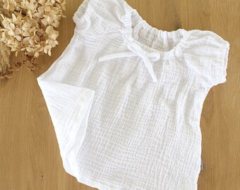 Baby dress muslin white - muslin dress summer