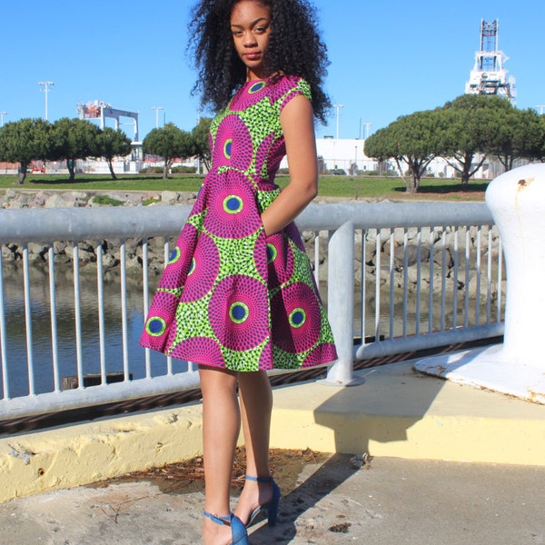 African print dress, Ankara dress, African clothing (Please read item details, 2-3 day delivery)