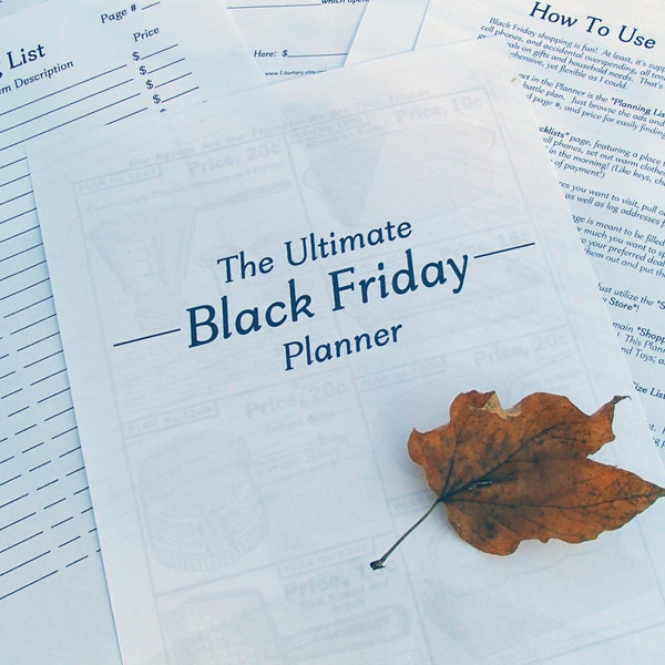 Black Friday Planner 18 pg. Printable PDF Download 8.5" x 11"