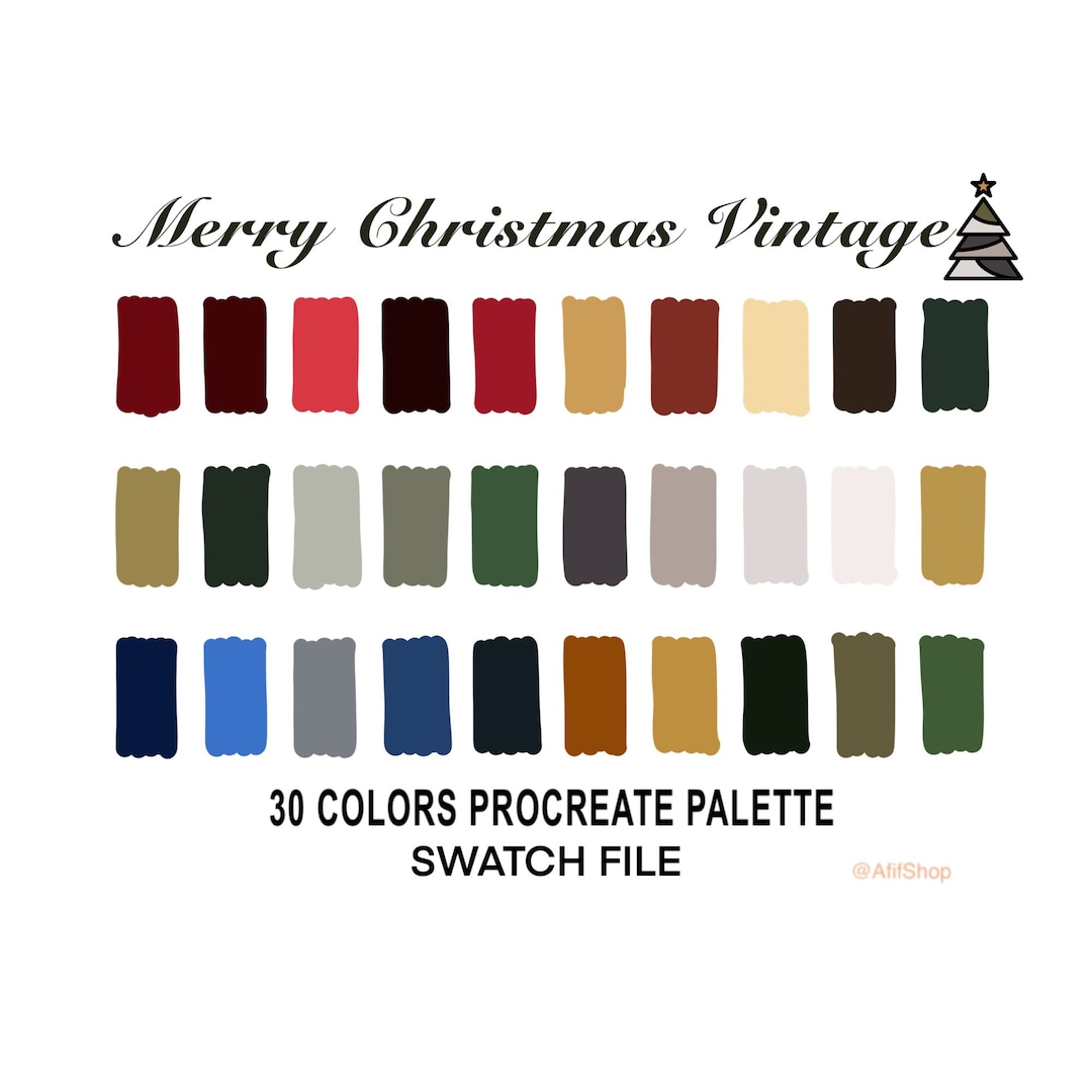 Christmas Vintage Color Palette, Christmas Day, Ipad, Procreate App ...