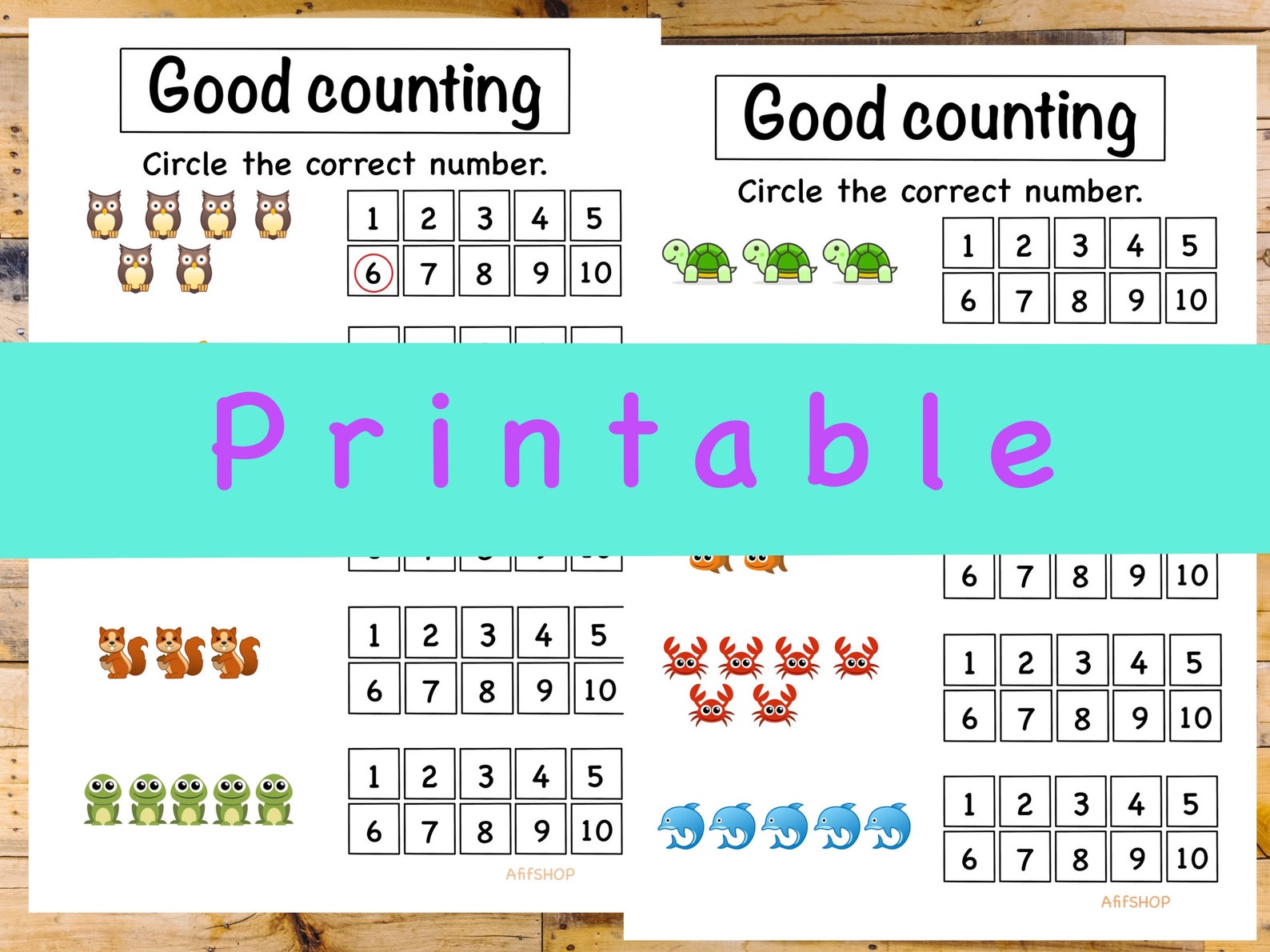 4 Printable Animal Counting Worksheets. Learning to Count - Etsy