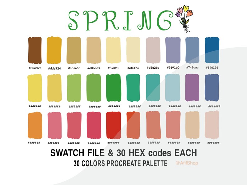 Spring Color Palette Color Palette Seasons Ipad Procreate - Etsy