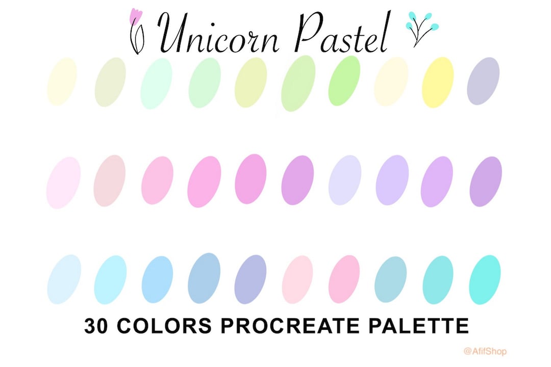 Unicorn Pastel Color Palette Color Palette Ipad Procreate Etsy