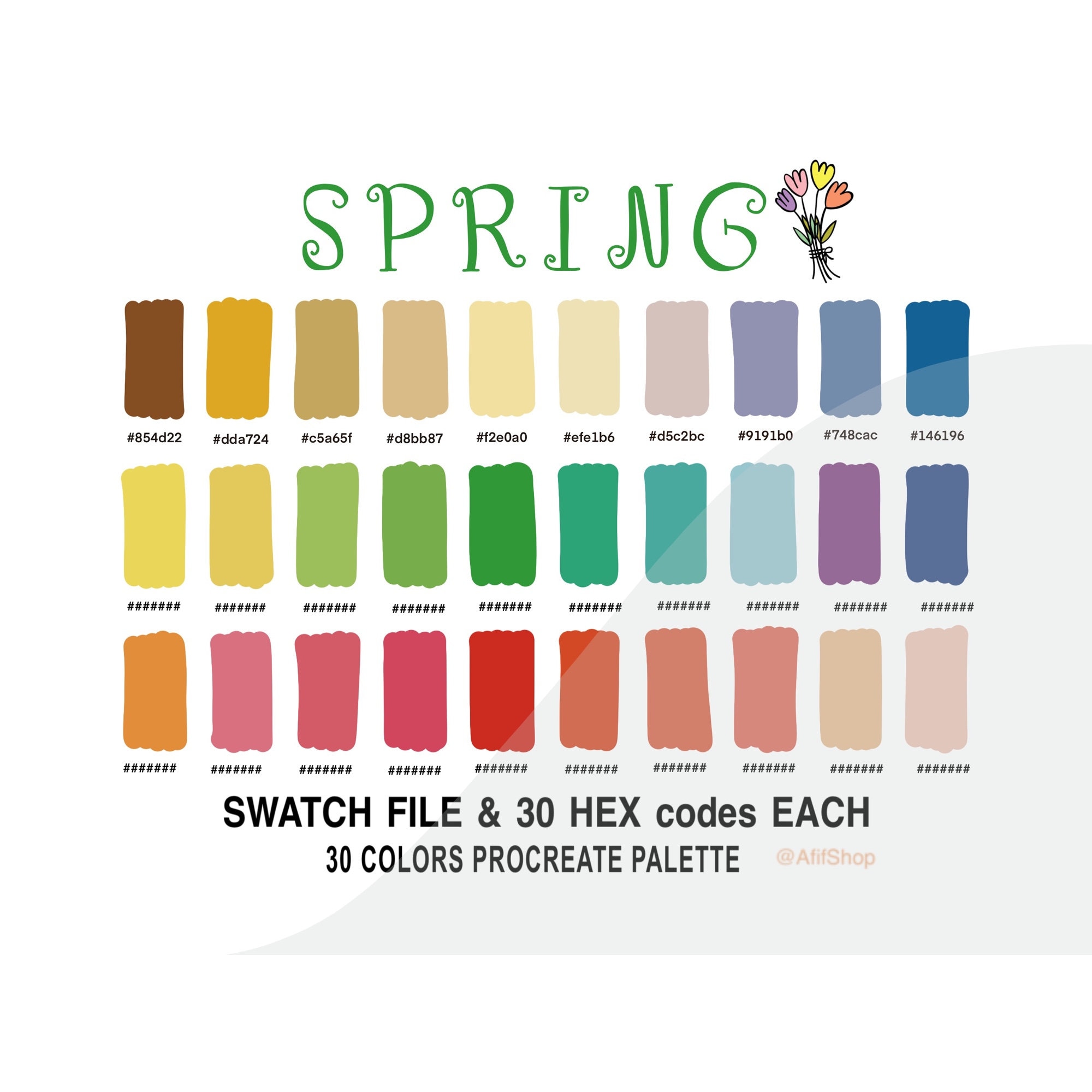 Spring Color Palette, Color Palette, Seasons, Ipad, Procreate App