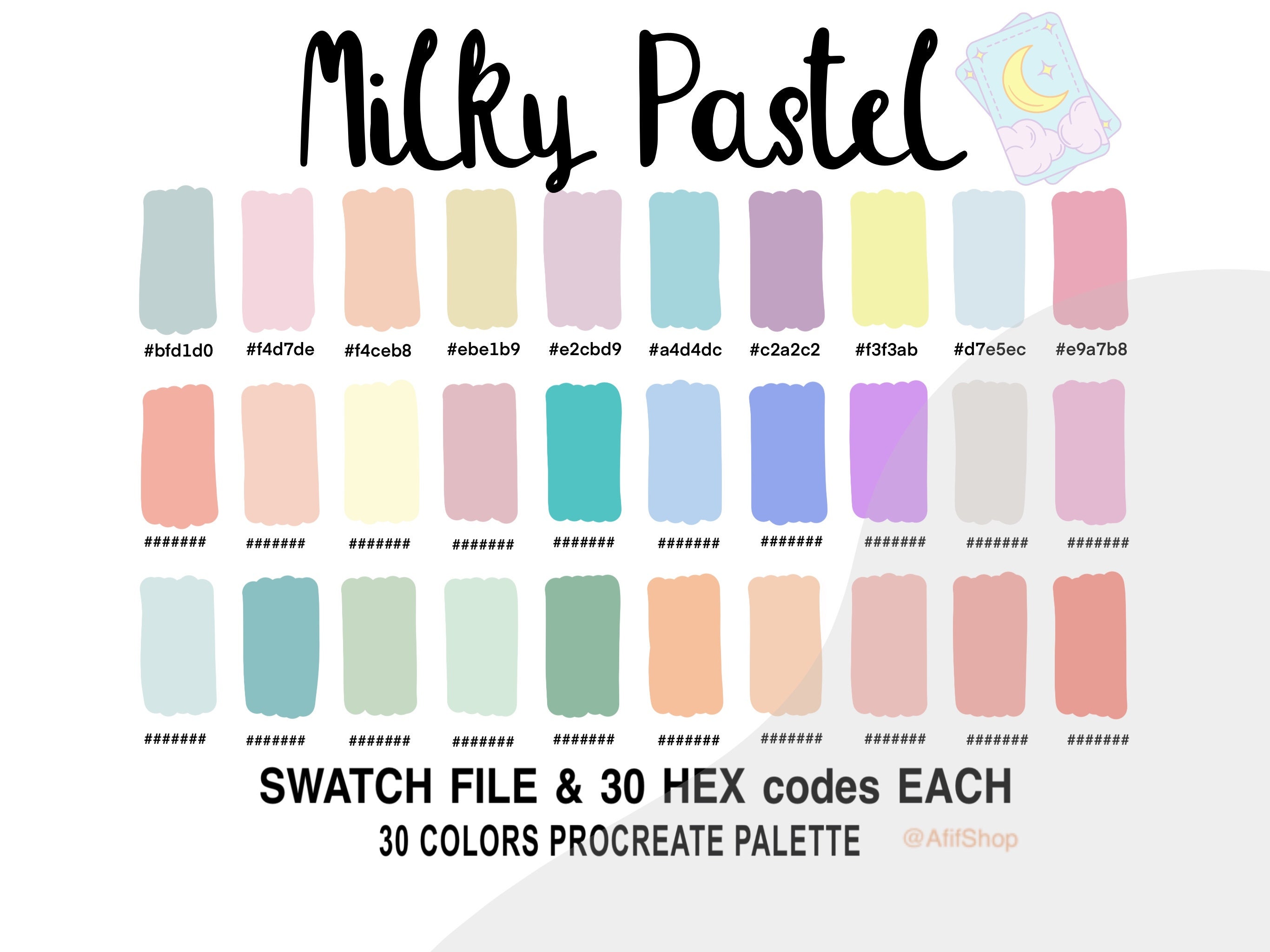Milky Pastel Color Color Palette Soft Pastel Ipad - Etsy Australia