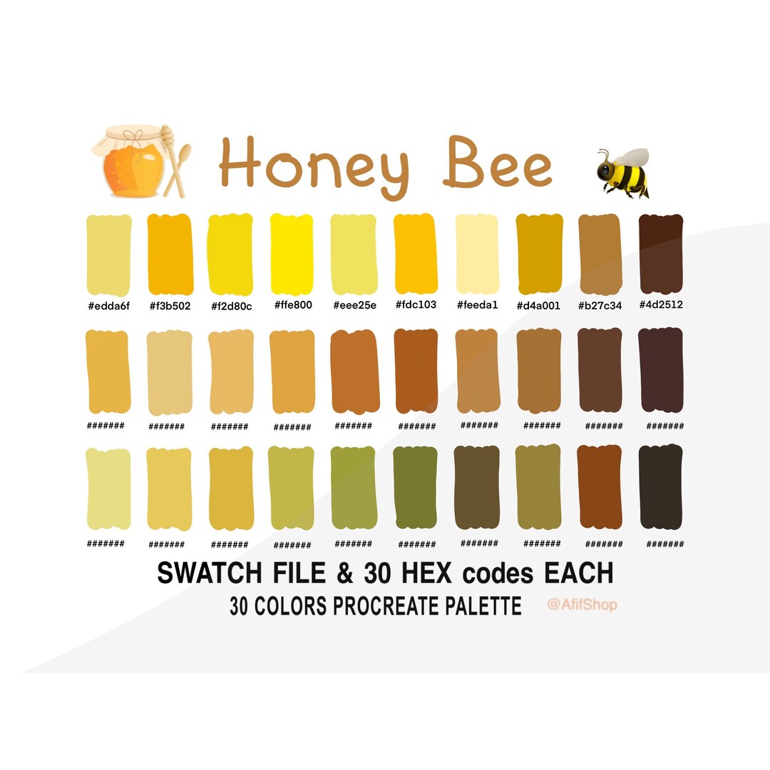 Honey Bee Color Color Palette Honey Bee Bee Ipad Procreate App 