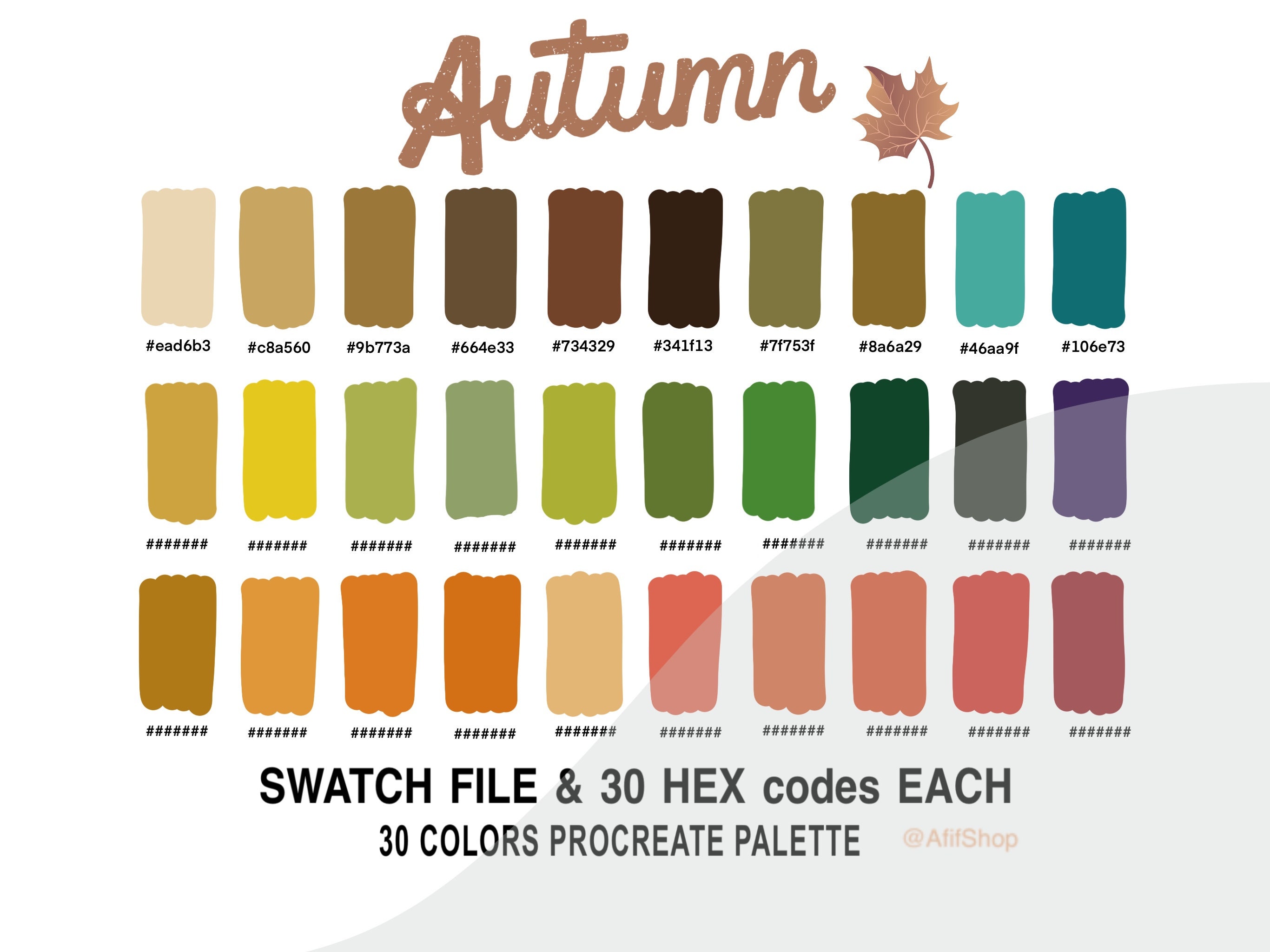 Autumn Color Palette Color Palette Seasons Ipad Procreate Canada 