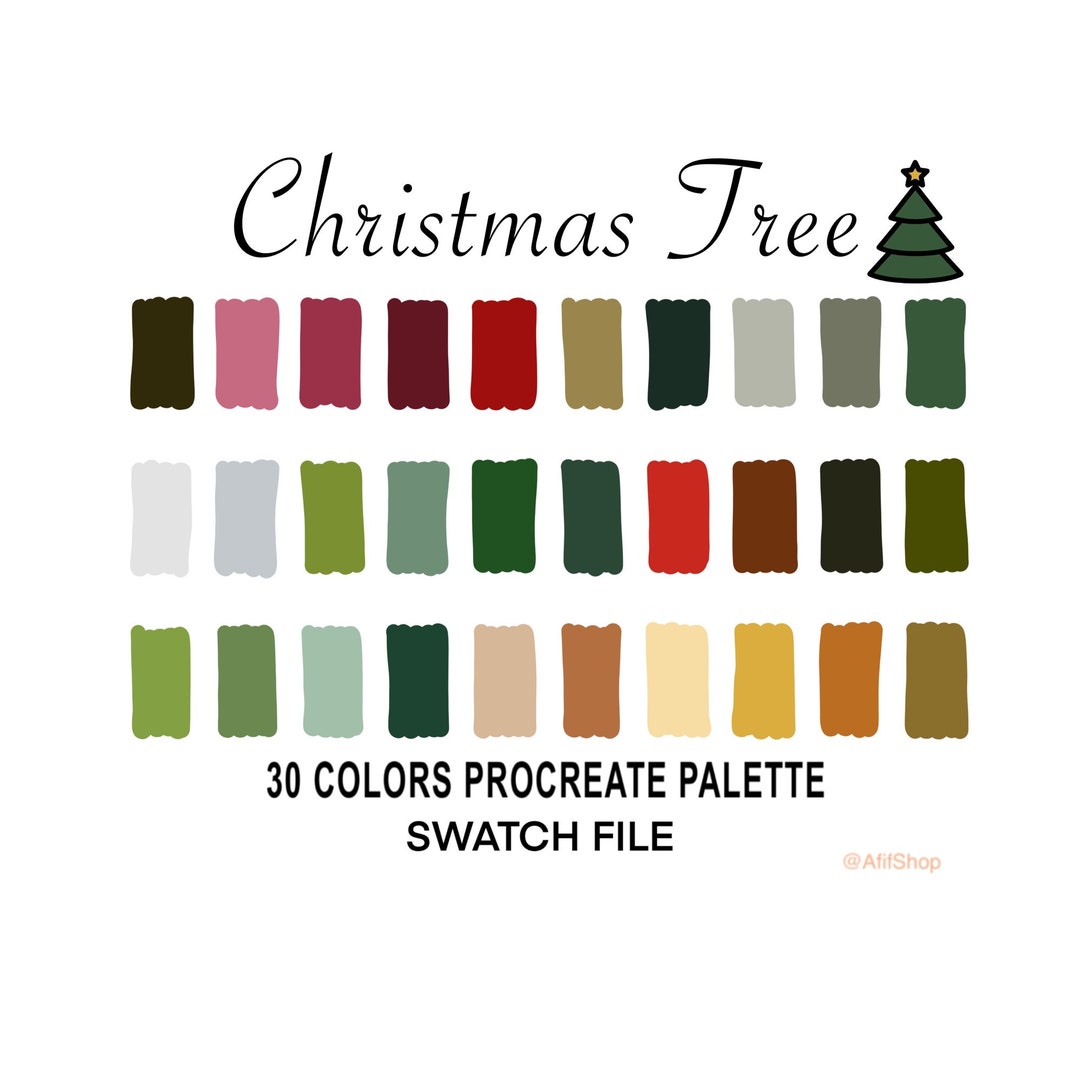 Christmas Tree Color Palette, Christmas Day, Ipad, Procreate App, Color ...