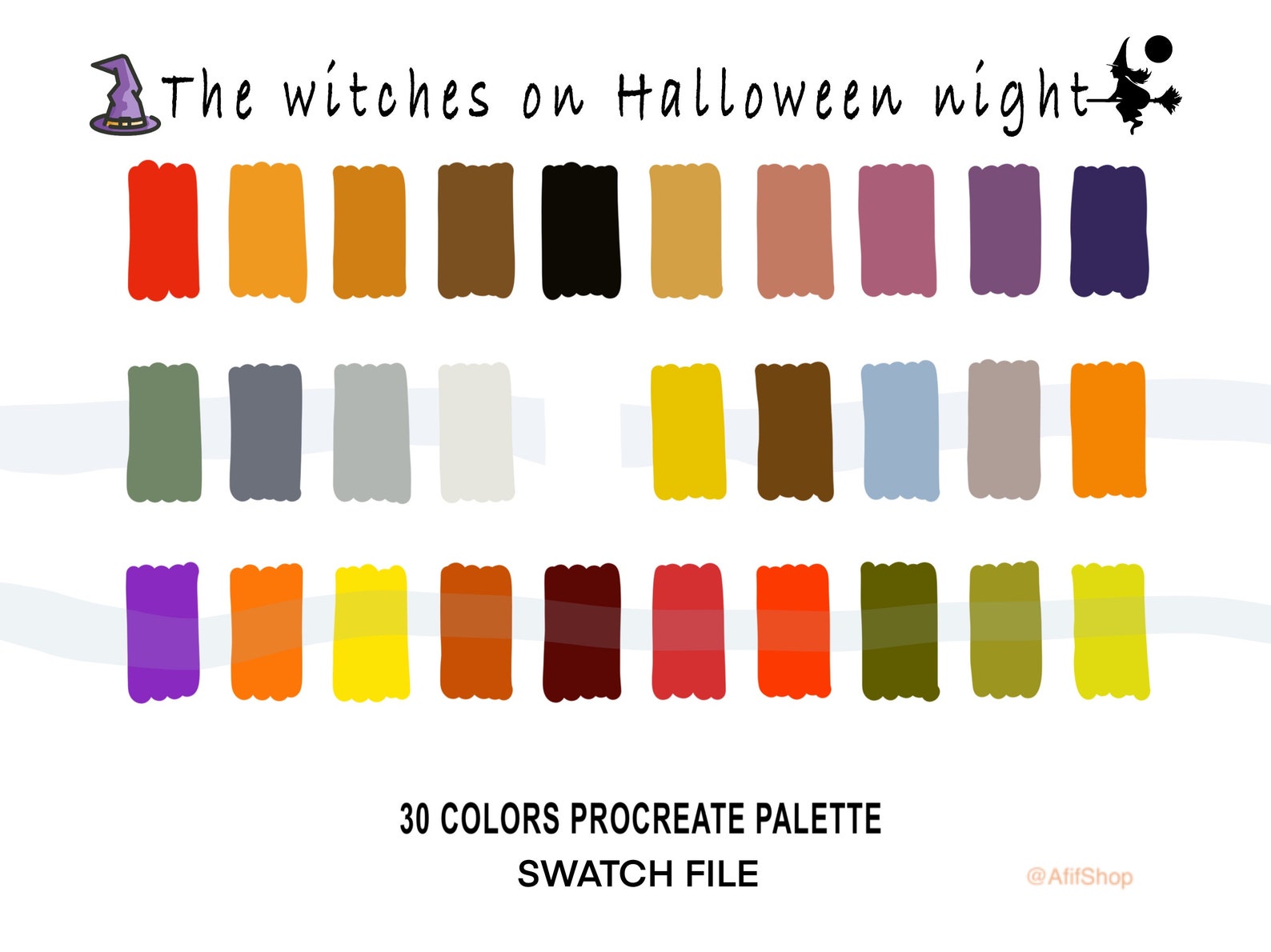 Halloween Color Palette 120 Colors 4 Swatches HEX Codes for - Etsy UK