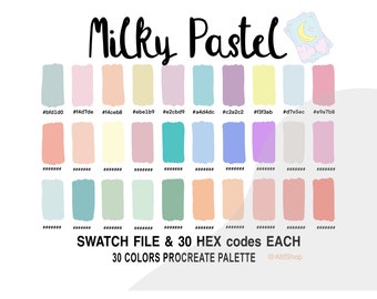 Milky Pastel Color, Color Palette, Soft Pastel, Ipad, Procreate App,  Swatches, Procreate Tool, HEX Code, Instant Download, Digital Download -  Etsy