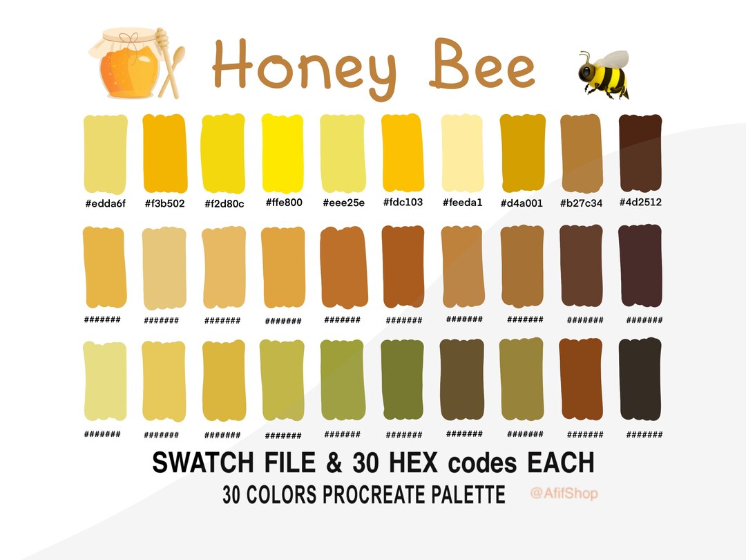 Honey Bee Color Color Palette Honey Bee Bee Ipad Etsy
