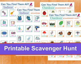 Indoor Scavenger Hunt Printable Fun Game for Kids Inside Etsy