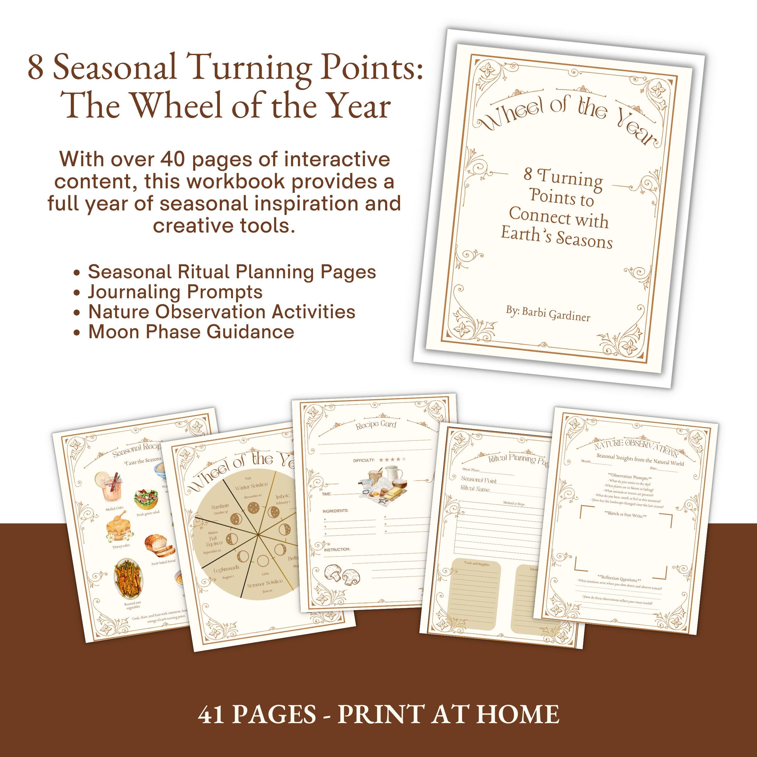 8 Seasonal Turning Points on the Wheel of the Year Workbook - Etsy