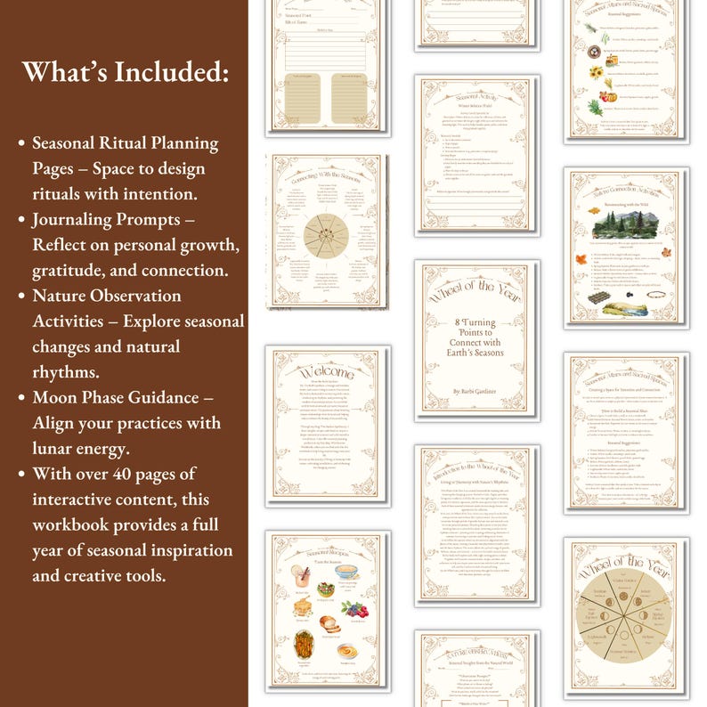 8 Seasonal Turning Points on the Wheel of the Year Workbook - Etsy