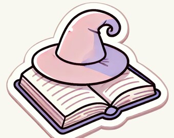 Pastel Witchy Bookish Sticker | Cozy Book Lover Vinyl | Laptop Notebook Decal Reader Gift