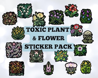 Poisonous Plant Stickers: Vivid Deadly Flora, Cottagecore DIY (Digital Download)