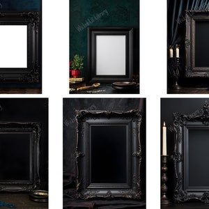 Ornate picture frames. Intricate empty picture frame mockups for gothic wall art. Perfect for macabre projects.